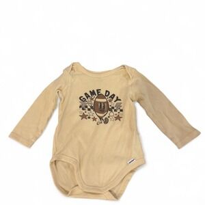 Gerber Baby Game Day Football Long Sleeve Bodysuit Tan 12 Months